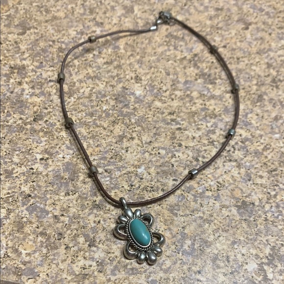 Chaps Jewelry - Chaps Green and Silver Necklace with Elegant Design